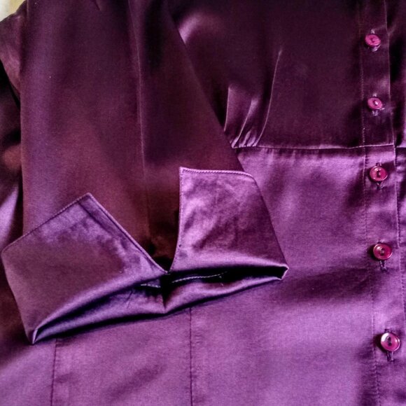 Hobbs Purple Silk Charmeuse Blouse - Picture 4 of 7